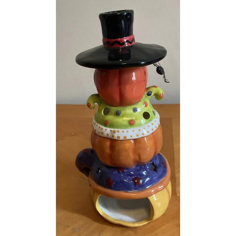 3 Stacked Pumpkins Tea‎ Light Candle Holder, Ceramic Unbranded